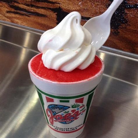 Joes italian ice - Joe's Italian Ice offers Philadelphia style water ice with real fresh fruit and soft serve ice cream. Find out the daily flavors, locations, and story behind Joe's in Anaheim and Tempe.